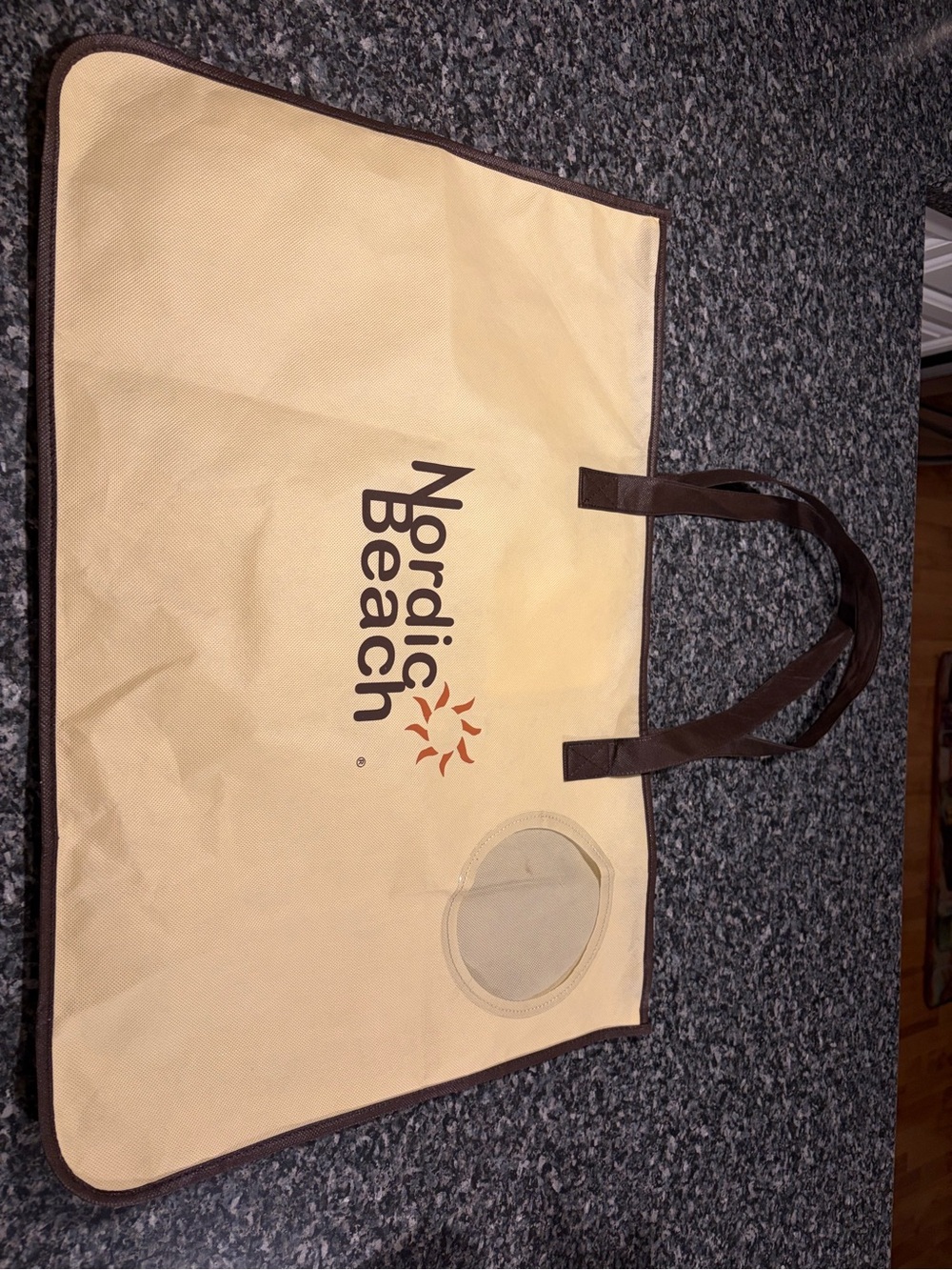 Nordic Beach Cream/Tan Tote with Brown Trim